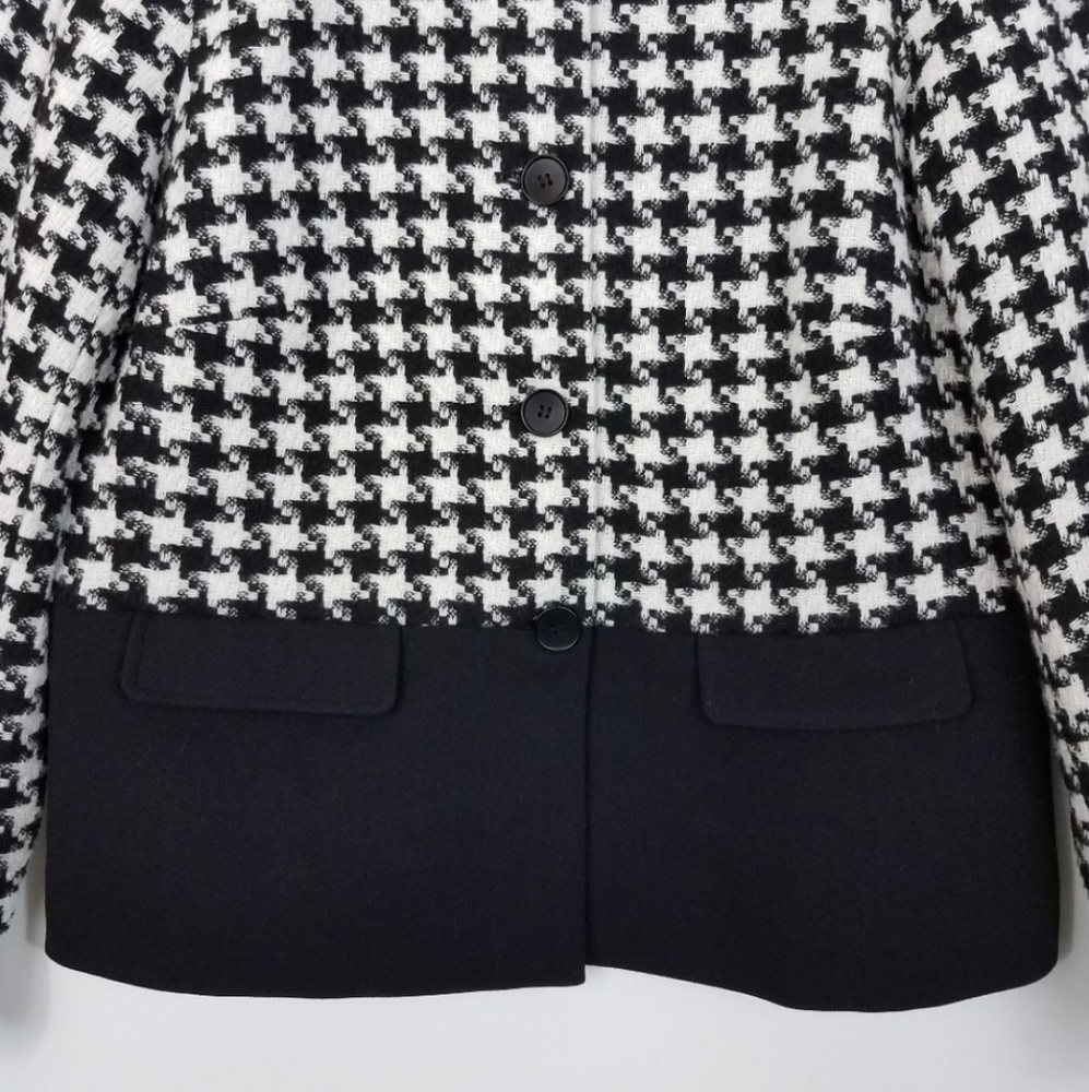 Talbots Black White Houndstooth Wool Blend Jacket - Picture 4 of 8